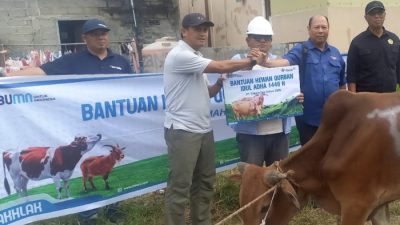 Iduladha 1446 H, PWI Karimun Berqurban Satu Ekor Sapi di Mesjid Alfalah Sei. Pasir Karimun