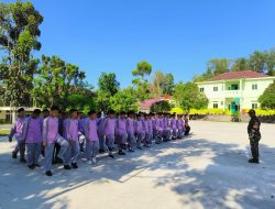 Latih Kedisiplinan Para Siswa, Koramil Mandau Berikan Pelatihan PBB