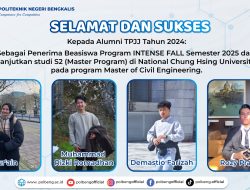Alumni Teknik Sipil Polbeng Lolos Beasiswa Intense Program 2025, Siap Lanjut S2 di Taiwan