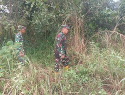 Pantau Kawasan Rawan Terbakar, Koramil Mandau Giat Patroli