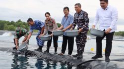 Dukungan Ketahanan Pangan, Lanal Bintan Lakukan Budidaya Bibit Udang Vaname