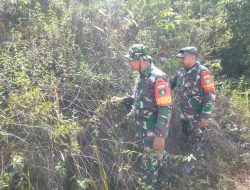 Antisipasi Karlahut, Jajaran Koramil Mandau Pantau Kawasan Rawan Terbakar